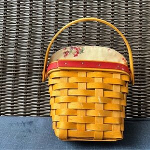 Charming Yellow Woven Basket with Floral Lining